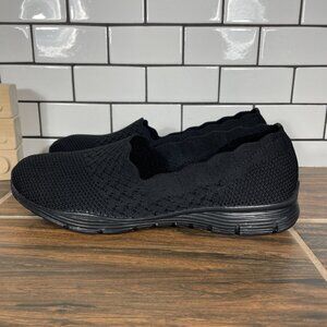 Skechers Seager Stat Womens Size 10 Shoes Black Classic Fit Comfort Slip Ons